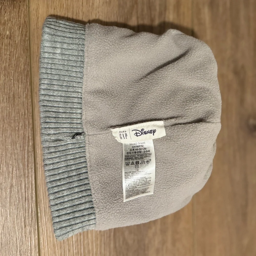 Disney X Gap Gray and Black Toddler Pom-Pom Beanie
